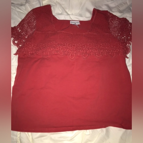 Jessica London Tops - Jessica London Red Crochet Blouse